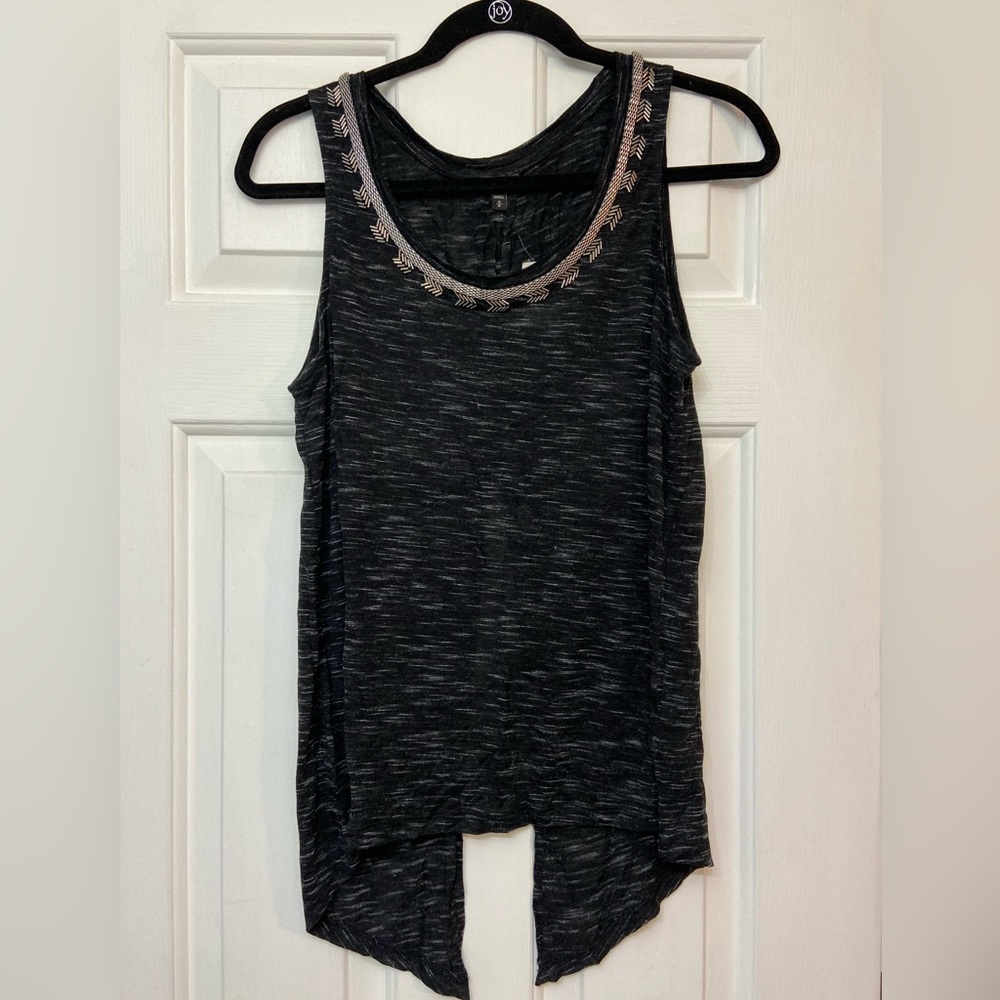 Brand new Express tank top with beaded design and open back cut